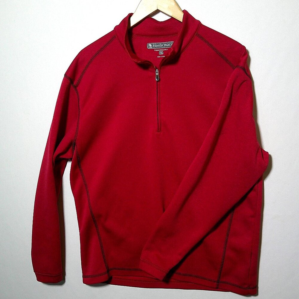 Pebble Beach Men's Classic Red Preppy Golf Pullover Size M